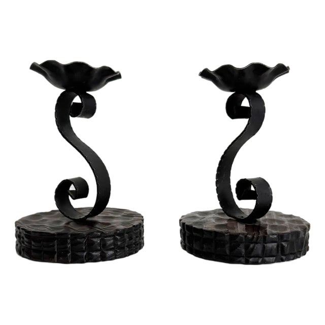 1970s Spanish Revival Candle Holders - A Pair For Sale