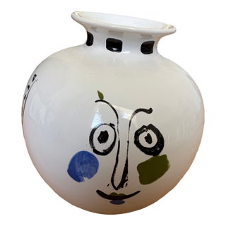 1996 Picasso Living "Face 1963" Ceramic Vase by Masterpiece Editions LTD For Sale