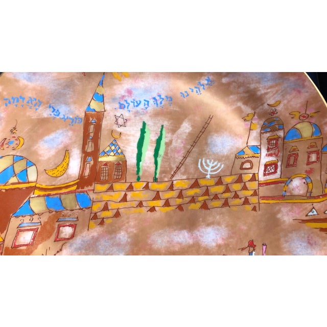 1980s Johanan Vitta, Post Modern Italian Passover Seder Plate Richard Ginori Art Porcelain Judaica, 1984 For Sale - Image 5 of 11