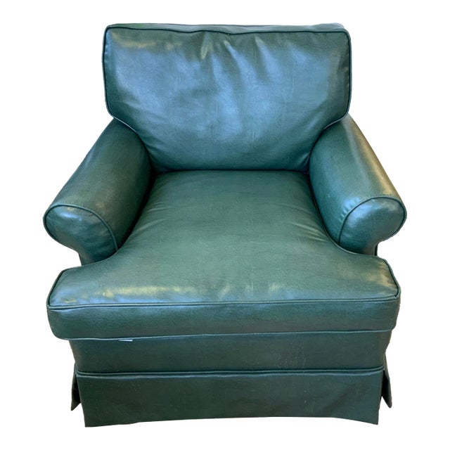 Late 20th Century Green Vinyl Club Chair For Sale
