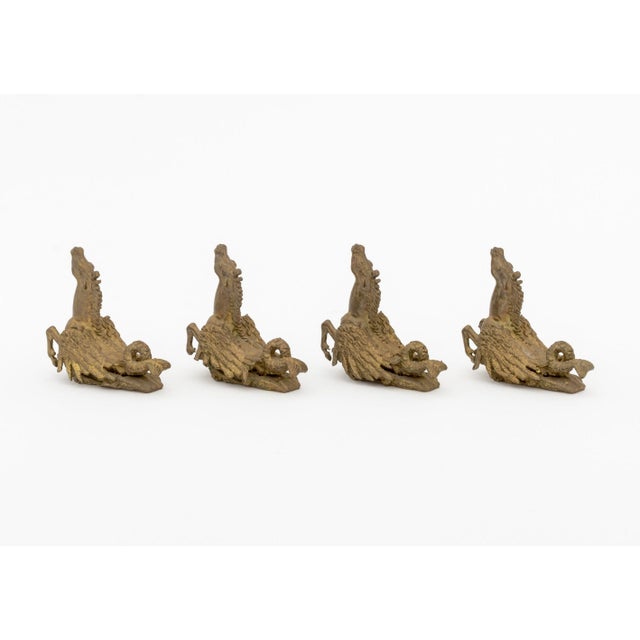 Figurative Collection of Four Hippocampus Form Gilt Bronze Figurines For Sale - Image 3 of 10