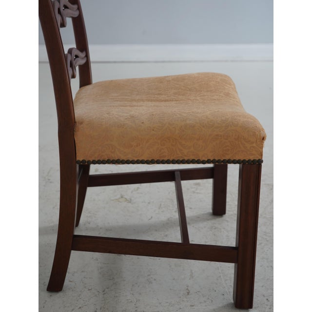Wood Set of 4 Biggs Mahogany Ribbon Back Dining Chairs For Sale - Image 7 of 18