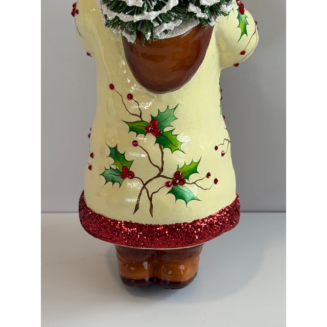 Patricia Breen “Holly’s” Santa Hand-Painted Glass Christmas Ornament For Sale - Image 11 of 12