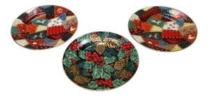Fitz and Floyd Porcelain Christmas Plates - Set of 3