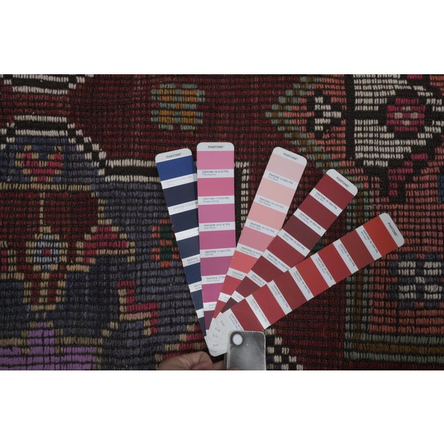 Vintage Turkish Jajim Kilim Rug 5'9'' X 8'3'' For Sale - Image 12 of 13