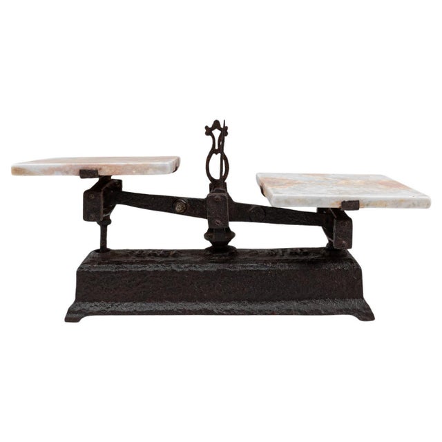 19th Century French Iron & Marble Scale For Sale - Image 15 of 18