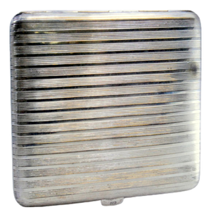 Silver Cigarette Case with Fluted Bands