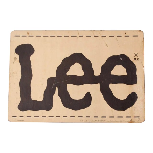 Vintage Lee Logo Ad Sign | Chairish
