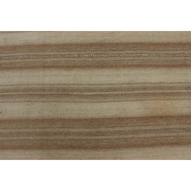 Brown 1930s Multi Paneled Persian Kilim With Square-Shaped, in Taupe, Light Brown For Sale - Image 8 of 12