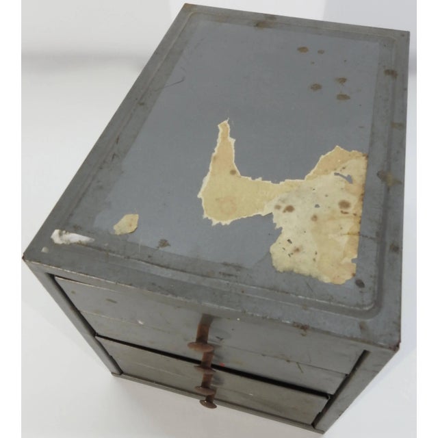 Midcentury Small Industrial Metal Box With Drawers For Sale - Image 4 of 10
