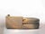 Vintage modern chaise lounge in textured tan chenille upholstery. Two cushions have removable zippered covers.