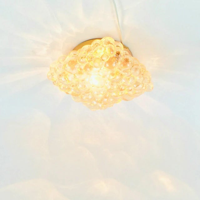 Metal Mid-Century Modern Amber Bubble Glass Flush Mount by Helena Tynell for Limburg, Germany, 1970s For Sale - Image 7 of 14