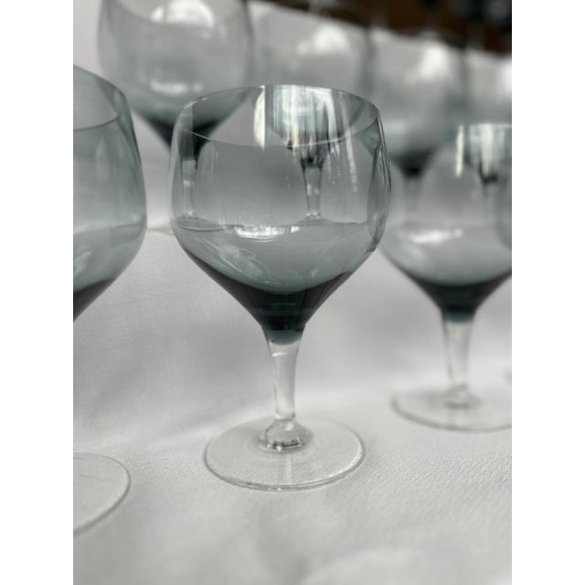 Royal Moselle Blue Nova Smoke Water and Wine Glassware Drinkware Set, Made in Austria- 21 Pieces Large Set Barware For Sale - Image 9 of 11