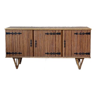 Mid 20th Century Audoux Minet Split Reed Sideboard For Sale