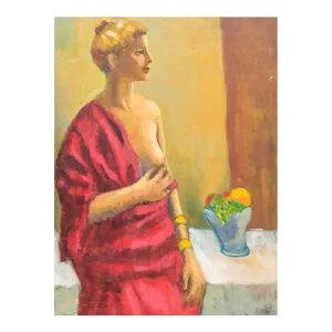 Alvena Seckar 20th Century Nude Portrait Painting of a Woman