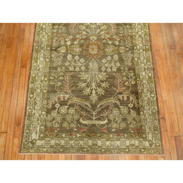 Early 20th Century Elegant Brown Green Persian Malayer Rug For Sale - Image 13 of 18
