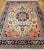 Vintage Turkish Heriz Serapi Rug, Hand-Knotted Wool, Geometric Pattern, Ivory & Blue, 9x12 For Sale - Image 10 of 17
