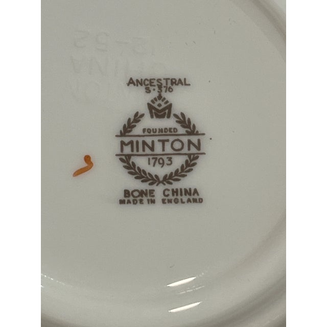 1950s Minton Ancestral Footed Cream Soup Bowl & Saucer Sets English Bone China- 8 Sets For Sale In New York - Image 6 of 9