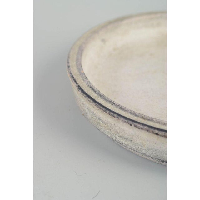 Vintage Low Stoneware Bowl with Light Glaze by Svend Hammershøi for Kähler, 1930s For Sale - Image 3 of 5
