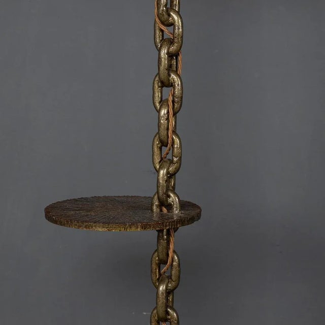 French Freestanding Anchor Chain Lamp with Shelves, 1930s For Sale - Image 6 of 13
