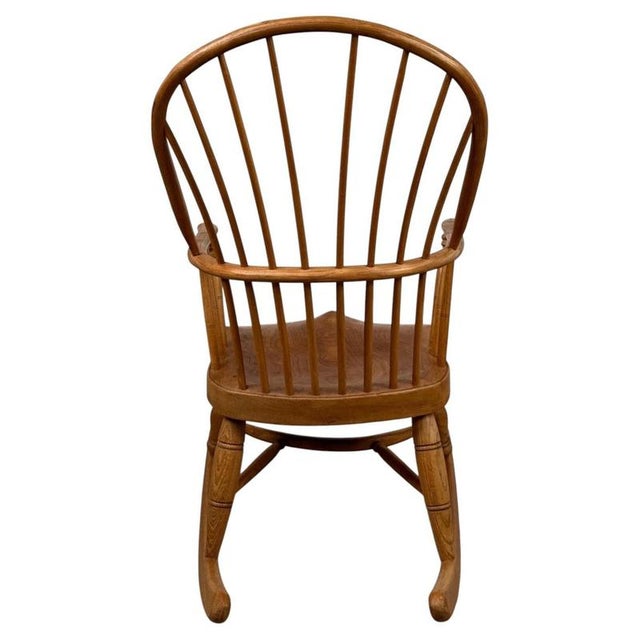Wood Antique English Ash Spindle-Back Rocking Chair For Sale - Image 7 of 12