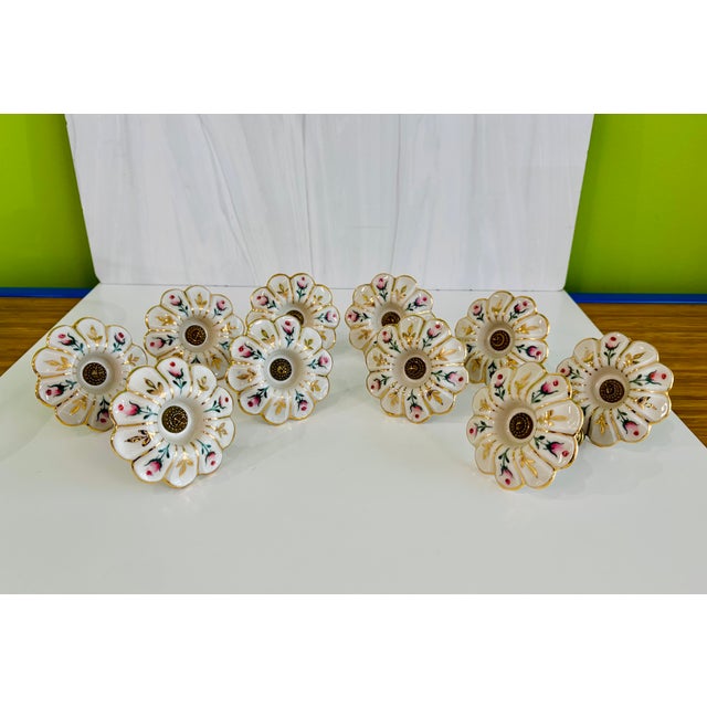Vintage Victorian Style (Rose Motif and Gold) Porcelain Curtain Tiebacks - A Pair For Sale - Image 10 of 10