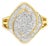 10K Yellow Gold Diamond Cluster Ring (3/4 Cttw, J-K Color, I2-I3 Clarity) - Size 7-1/2 EVS1010 For Sale