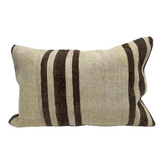 Turkish Hemp Pillow Cushion Natural Beige Brown Pillow Cushion Cover 16" x 24" For Sale