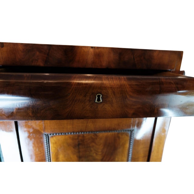 Wood Late Dark Polished Mahogany Empire Tall Cabinet For Sale - Image 7 of 13