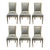 Set of Six Jansen Style Dining, Side Chairs, Faux Linen Painted, New Upholstery For Sale