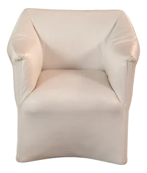 Set of White Leather Tentazione Club Chairs attributed to Mario Bellini for Cassina, 1970s