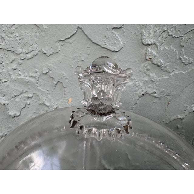 Antique j.h. Hobbs Figural Pressed Glass Covered Compote Candy Dish For Sale - Image 4 of 12
