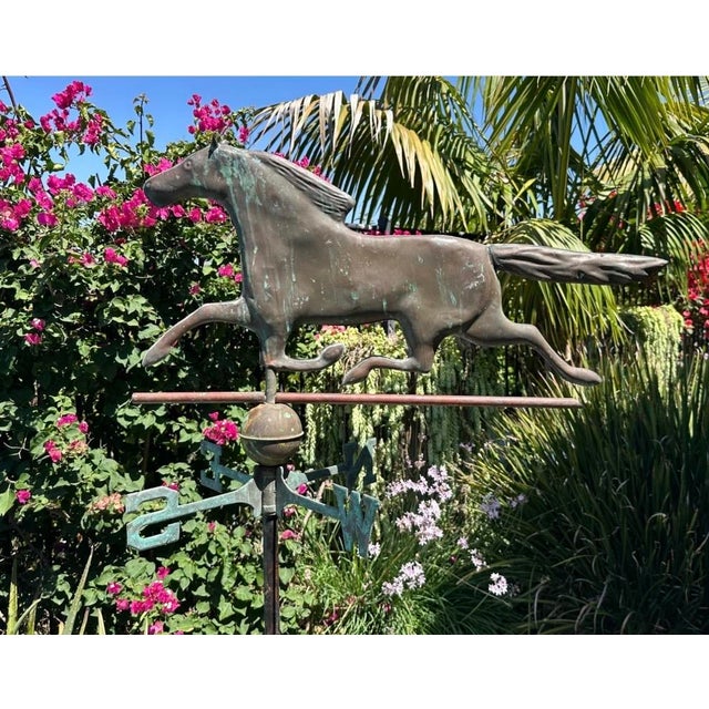 Exceptional 19th Century American Copper Running Horse Weathervane Original Stand For Sale - Image 9 of 18