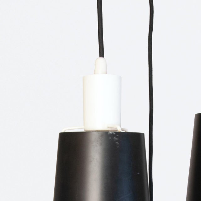Vintage Black and White Pendants, 1960s, Set of 3, in Flawless conditions. Designed 1960 to 1969 Up to 250V (Europe/UK...