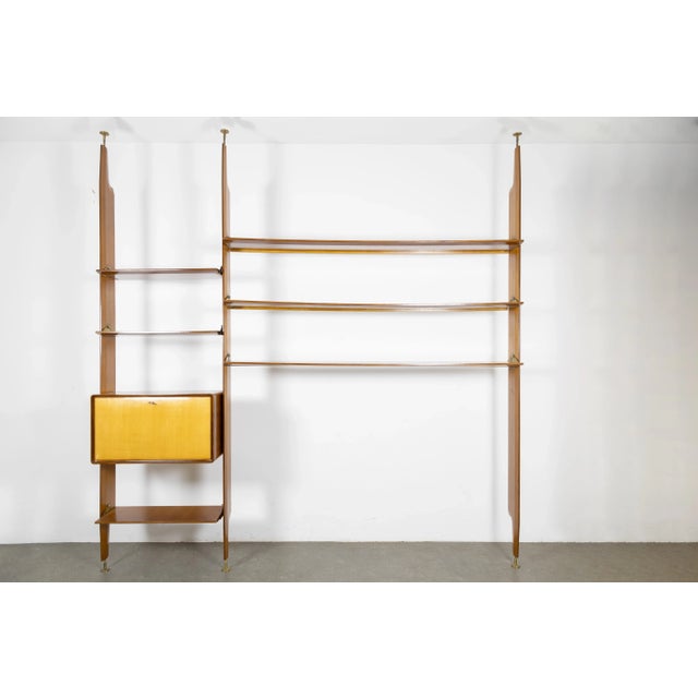 Mid-Century Brass and Oak Bookcase For Sale - Image 12 of 12