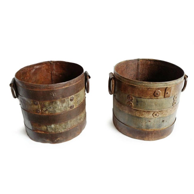 Vintage Iron Bucket For Sale - Image 4 of 6