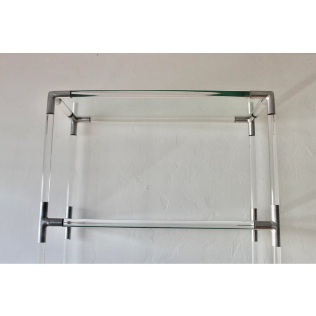 1970s Charles Hollis Jones Style Lucite Aluminum Sculptural Étagère Shelving Room Divider For Sale - Image 14 of 18
