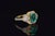 Late 20th Century Certified Natural 2.82cts Emerald Diamond Solid 18k Yellow Gold Halo Ring, Size 6.5 For Sale In Dallas - Image 6 of 13