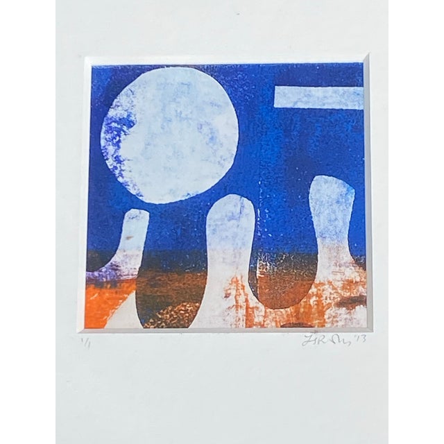 Vibrant mono print marked in pencil 1/1 with date of ‘13 which I assume is 2013. Signed but signature is unclear, possibly...