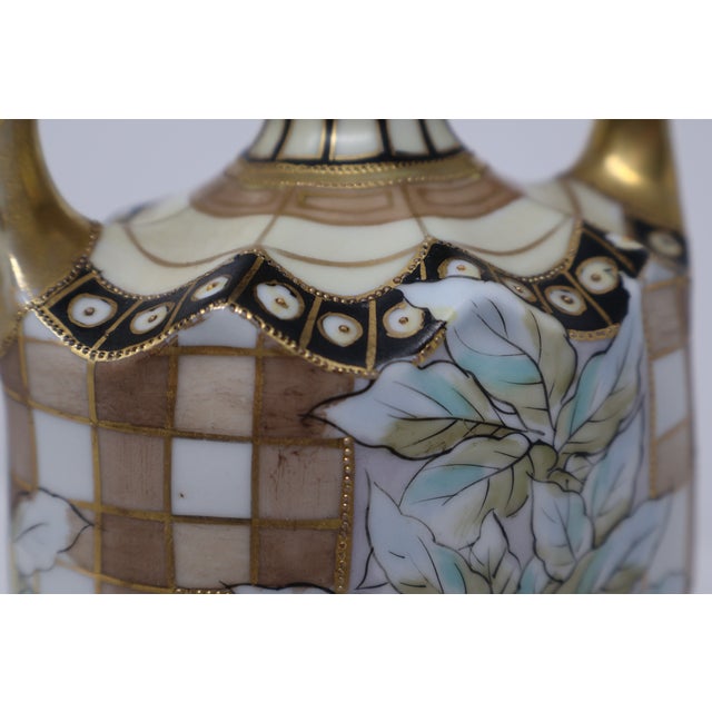Antique Morimura Nippon Art Nouveau Floral Porcelain Vase With Raised Gilt Beading, Circa 1915 For Sale - Image 18 of 18