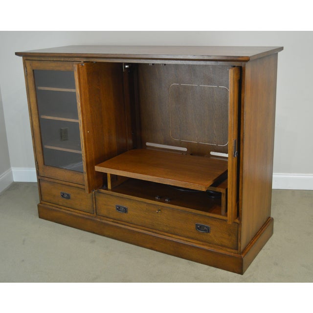 Stickley Mission Collection Oak Entertainment Center Chairish
