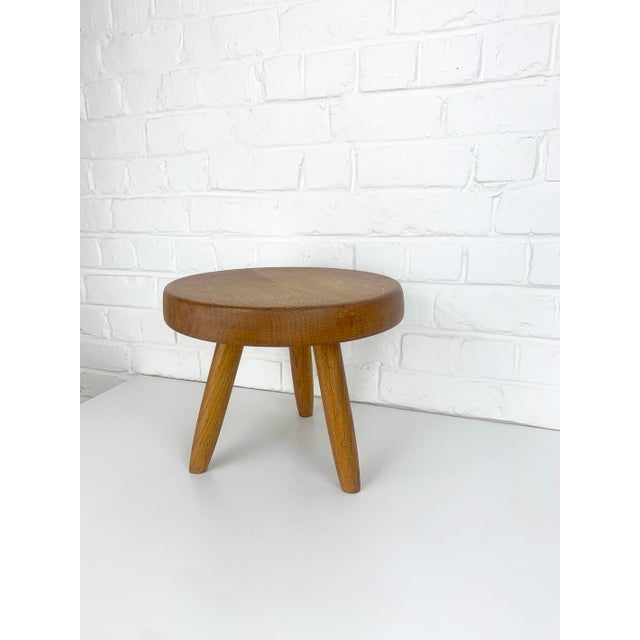 Low Berger Stool in Ash by Charlotte Perriand for Steph Simon Paris, 1950s For Sale - Image 17 of 18