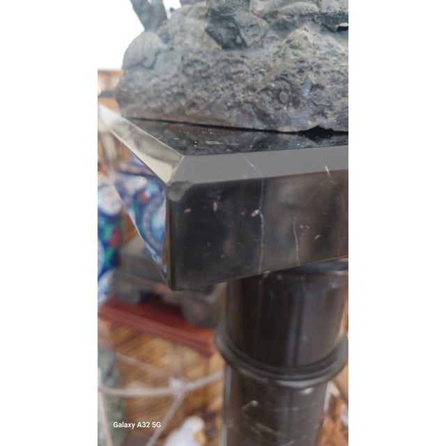 Vintage Hollywood Regency Black Marble Pedestal For Sale - Image 4 of 5