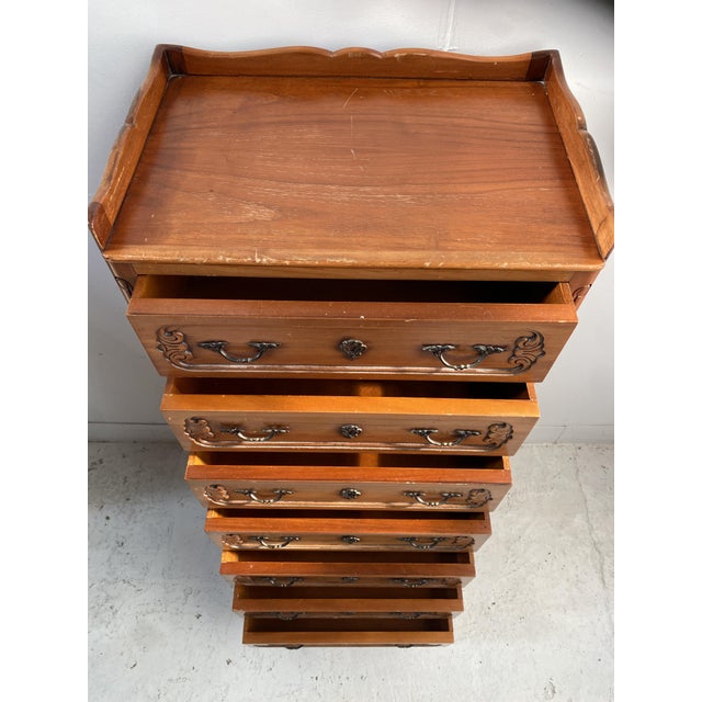 2000 - 2009 20th Century Regency Style Cherrywood Chest of Drawers For Sale - Image 5 of 11