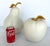 Stylish Revelation Modern White and Gold Apple & Pair Sculptures Set of 2 Apple: 7x7x8