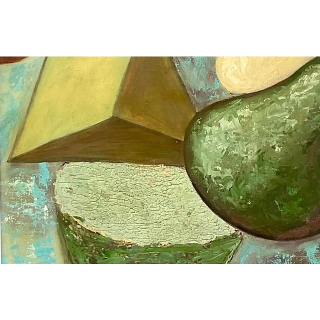 Vintage Boho Abstract Original Oil Painting For Sale - Image 10 of 12