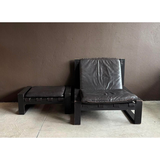 Brutalist Set of Brutalist Lounge Chair and Ottoman from Sonja Wasseur, 1970s For Sale - Image 3 of 5