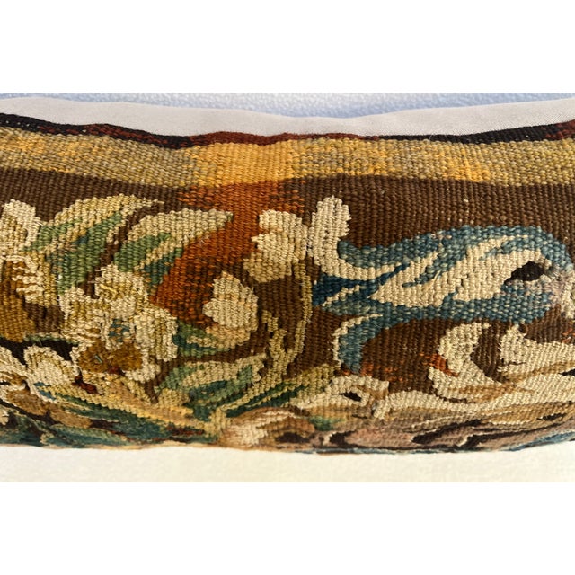 Traditional Pillow Crafted From an Exquisite 18th-Century Tapestry For Sale - Image 3 of 7