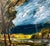 1950s Roger EtienneMid Century Modernist French Painting Landscape With Forest, River, Path, c.1950s For Sale - Image 5 of 6