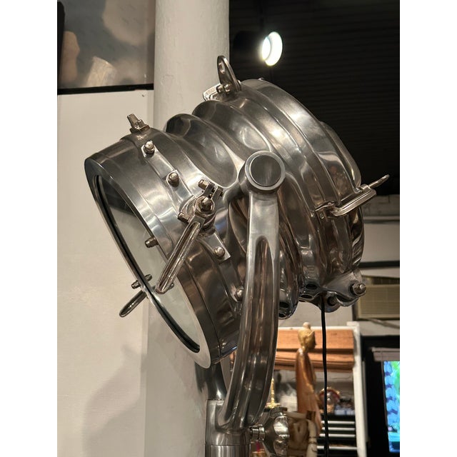 Industrial Authentic Restoration Hardware Huge Royal Master Sealight Floor Lamp For Sale - Image 3 of 13